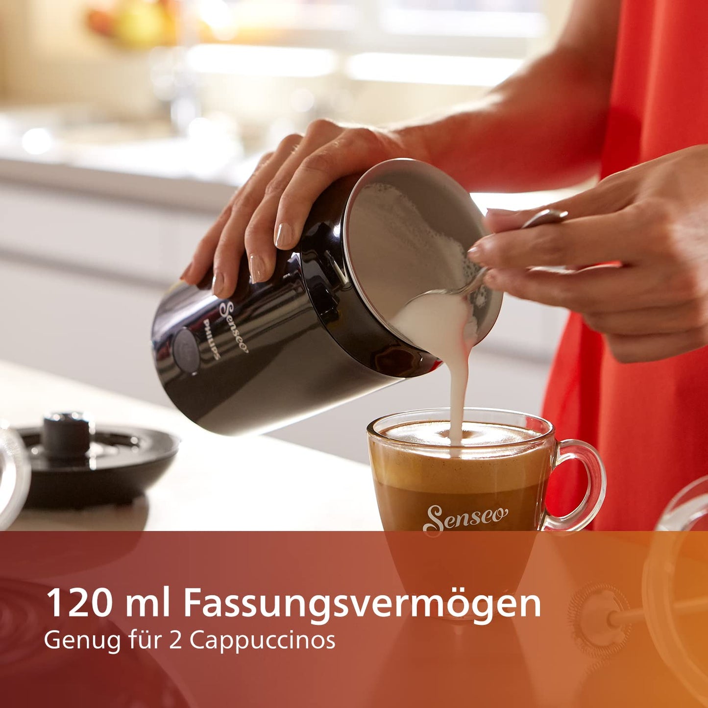 Milchaufschäumer elektrisch – Heiß & Kalt, Antihaft, 0.12 L, 500W, Schwarz ☕️